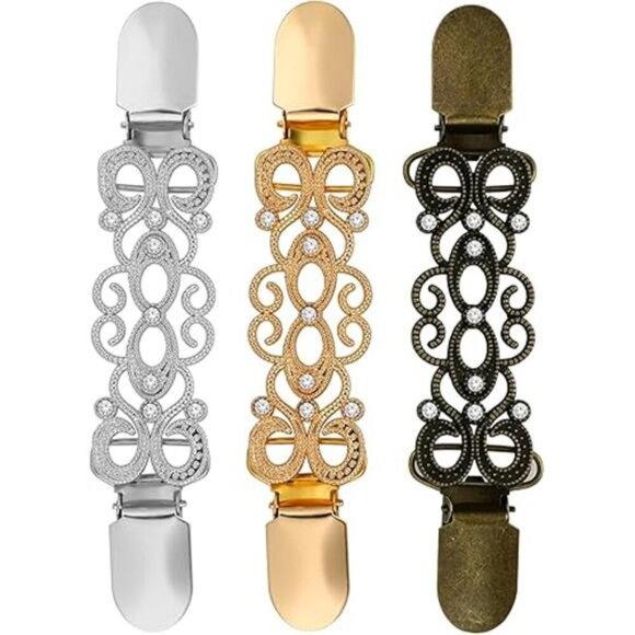 Vintage Sweater Clips Set – Elegant Cardigan, Collar, and Shawl Clasps (3-Pack) - Picture 8 of 8